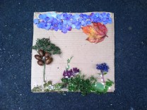 My daughter collected extra nature, created a scene and then wrote a story about herself and two friends on a camping trip