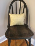 I walked my daughter through sewing this pillow to fit on a small antique chair.